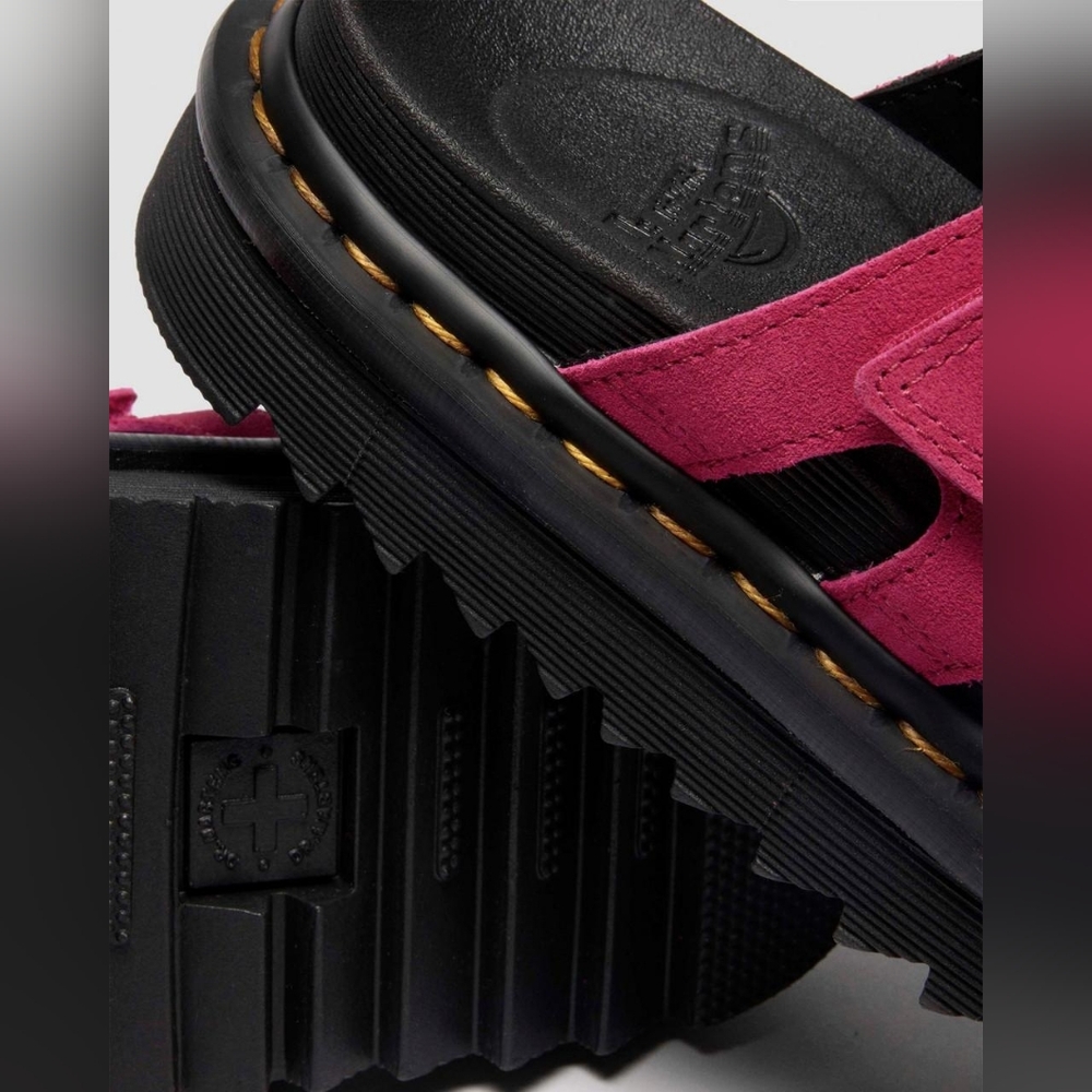 Dr. Martens Raine Slide in Fuschia Pink - Picture 7 of 9